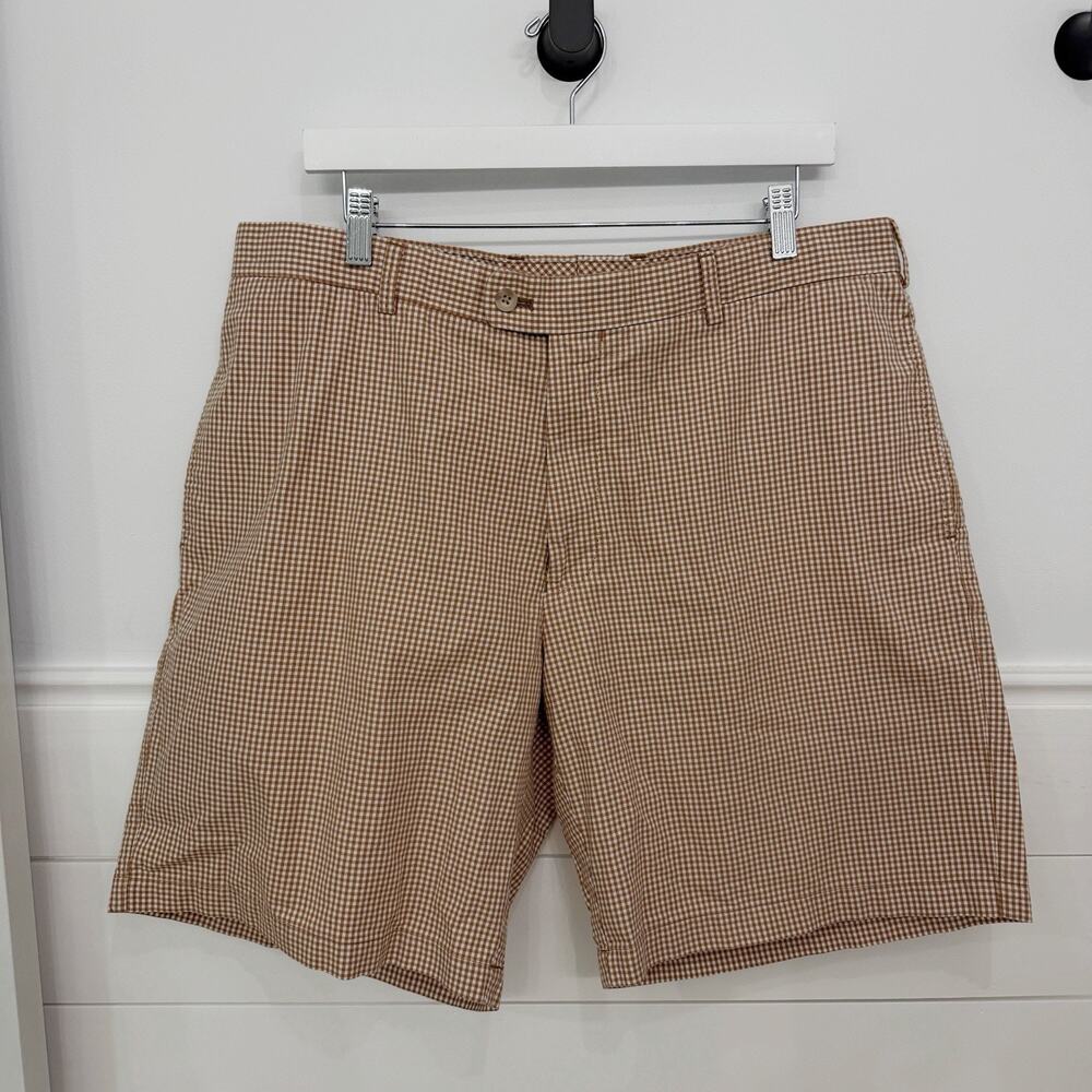 Men’s Peter Millar Gingham Plaid Cotton Shorts Size 38